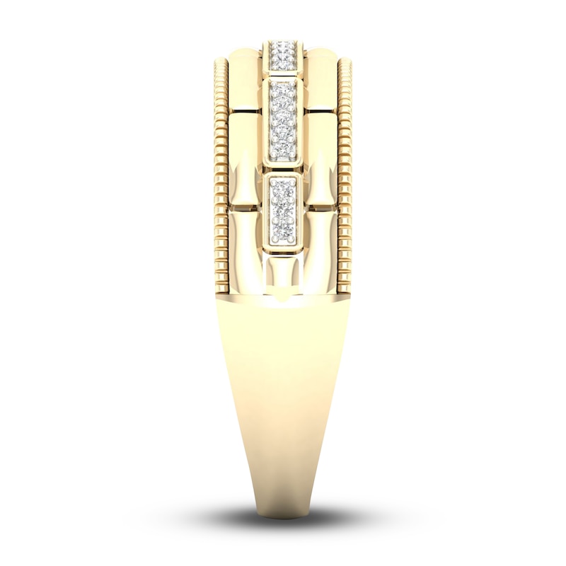Main Image 4 of Men's Diamond Ring 1/15 ct tw Round 10K Yellow Gold