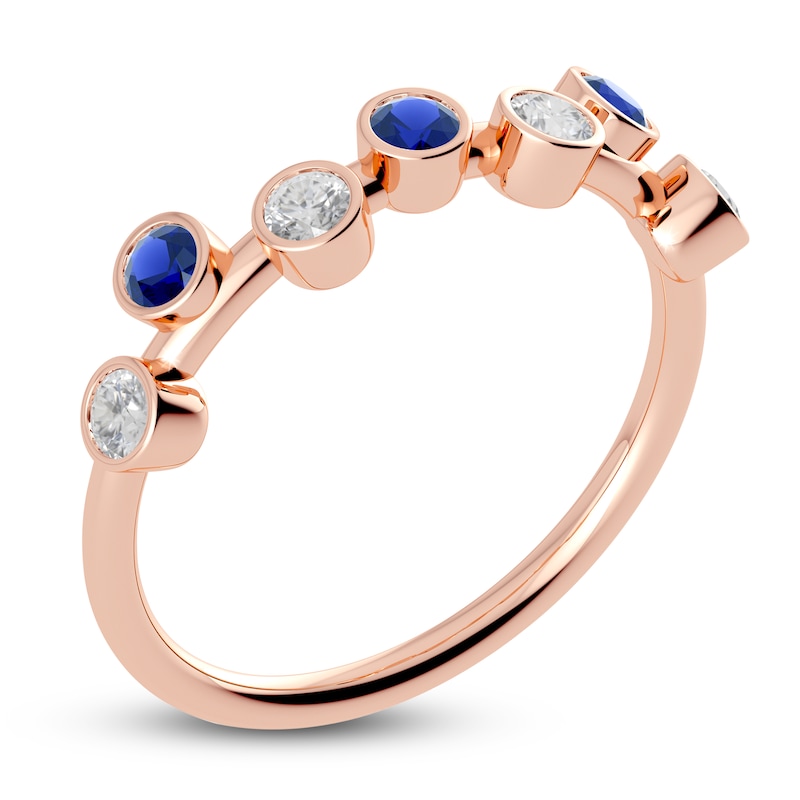 Main Image 2 of Juliette Maison Natural White Sapphire & Natural Blue Sapphire Ring 10K Rose Gold