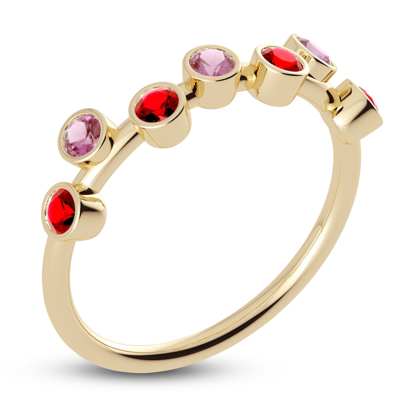 Main Image 2 of Juliette Maison Natural Pink Tourmaline & Natural Ruby Ring 10K Yellow Gold