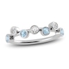 Thumbnail Image 1 of Juliette Maison Natural White Sapphire & Natural Aquamarine Ring 10K White Gold