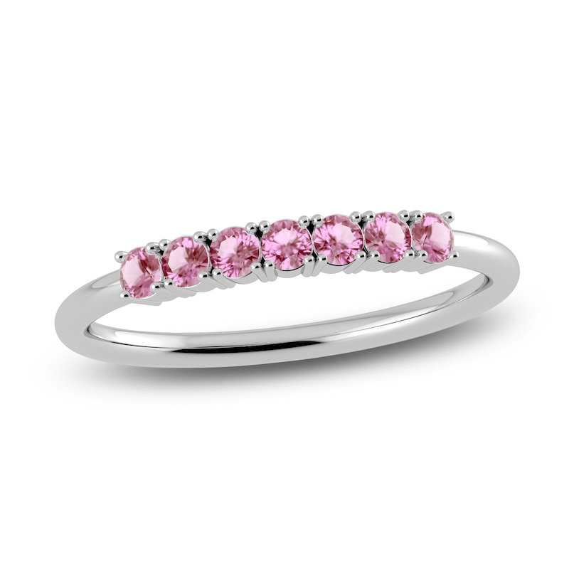Main Image 1 of Juliette Maison Natural Pink Tourmaline Half Eternity Ring 10K White Gold