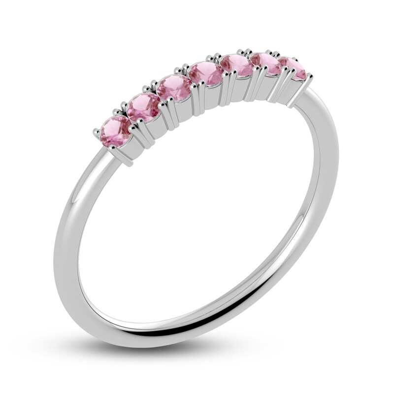 Main Image 2 of Juliette Maison Natural Pink Tourmaline Half Eternity Ring 10K White Gold