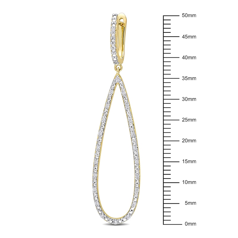 Main Image 2 of Diamond Drop Earrings 1/4 ct tw Round 10K Yellow Gold