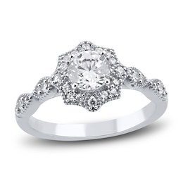 Diamond Engagement Ring 7/8 ct tw Round Platinum