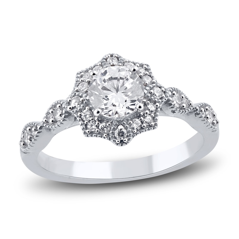 Main Image 1 of Diamond Engagement Ring 7/8 ct tw Round Platinum