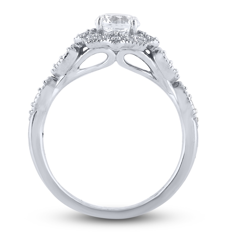 Diamond Engagement Ring 7/8 ct tw Round Platinum