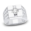 Thumbnail Image 1 of Men's Lab-Grown Diamond Ring 3 ct tw Round 14K White Gold