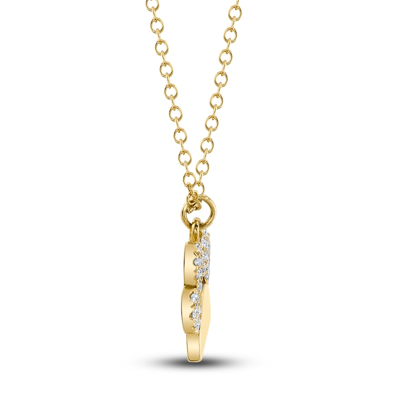 Shy Creation Diamond Accent Lock & Key Necklace 14K Yellow Gold 18