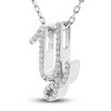 Thumbnail Image 2 of Diamond Initial Y Pendant Necklace 1/10 ct tw Round 10K White Gold