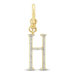Charm'd by Lulu Frost Diamond Letter H Charm 1/10 ct tw Pavé Round 10K Yellow Gold