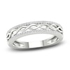 Thumbnail Image 1 of Diamond Twisted Wedding Band 1/8 ct tw Round 14K White Gold
