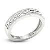 Thumbnail Image 1 of Diamond Twisted Wedding Band 1/8 ct tw Round 14K White Gold