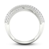 Thumbnail Image 3 of Lab-Grown Diamond Criss-Cross Ring 1-3/4 ct tw Round/Baguette 14K White Gold