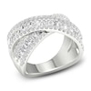 Thumbnail Image 4 of Lab-Grown Diamond Criss-Cross Ring 1-3/4 ct tw Round/Baguette 14K White Gold