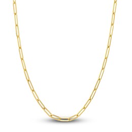 Solid Paperclip Chain Necklace 18K Yellow Gold 20" 3.8mm