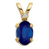 Thumbnail Image 1 of Natural Blue Sapphire Charm Diamond Accents 14K Yellow Gold