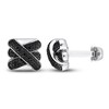 Thumbnail Image 1 of Y-Knot Men's Black Diamond Cuff Links 7/8 ct tw Round Sterling Silver