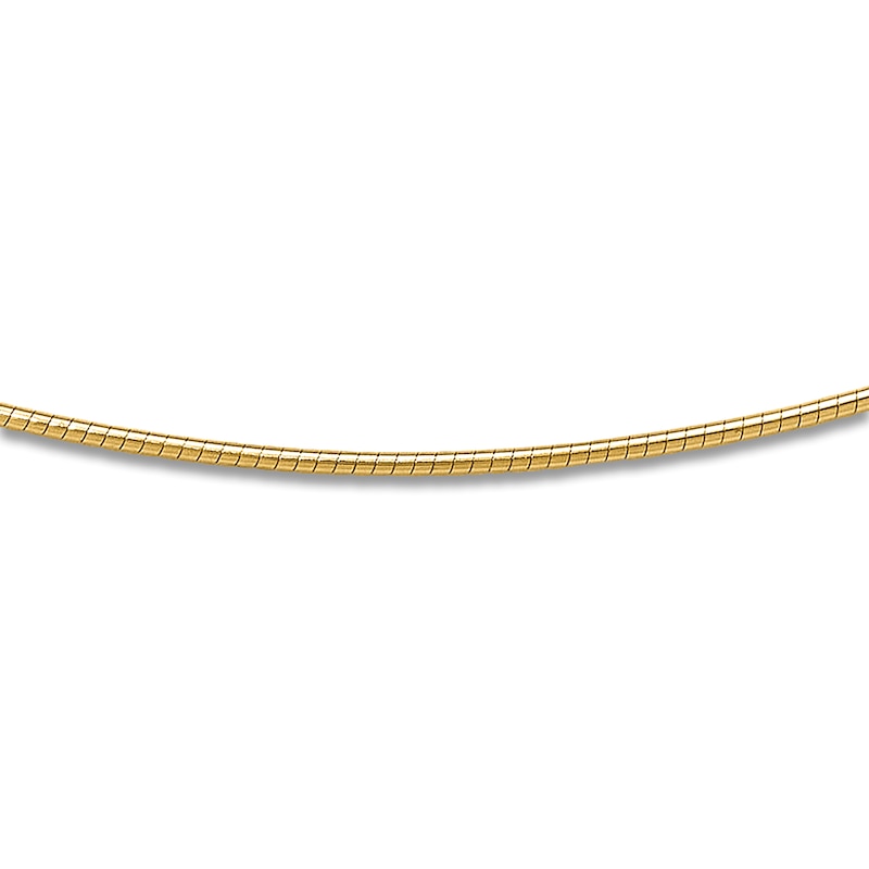 Main Image 1 of Domed Detachable Omega Necklace 14K Yellow Gold 18" 1mm