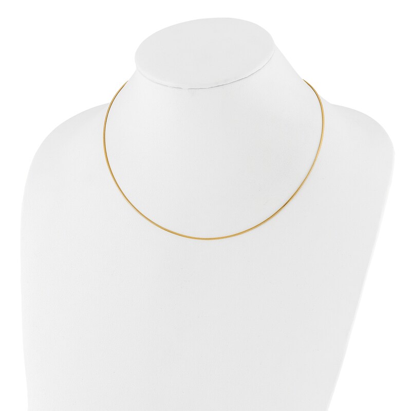 Main Image 2 of Domed Detachable Omega Necklace 14K Yellow Gold 18" 1mm