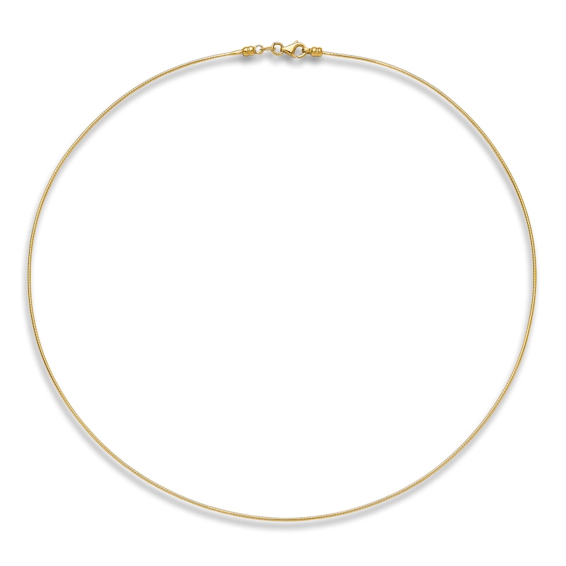 Main Image 3 of Domed Detachable Omega Necklace 14K Yellow Gold 18" 1mm