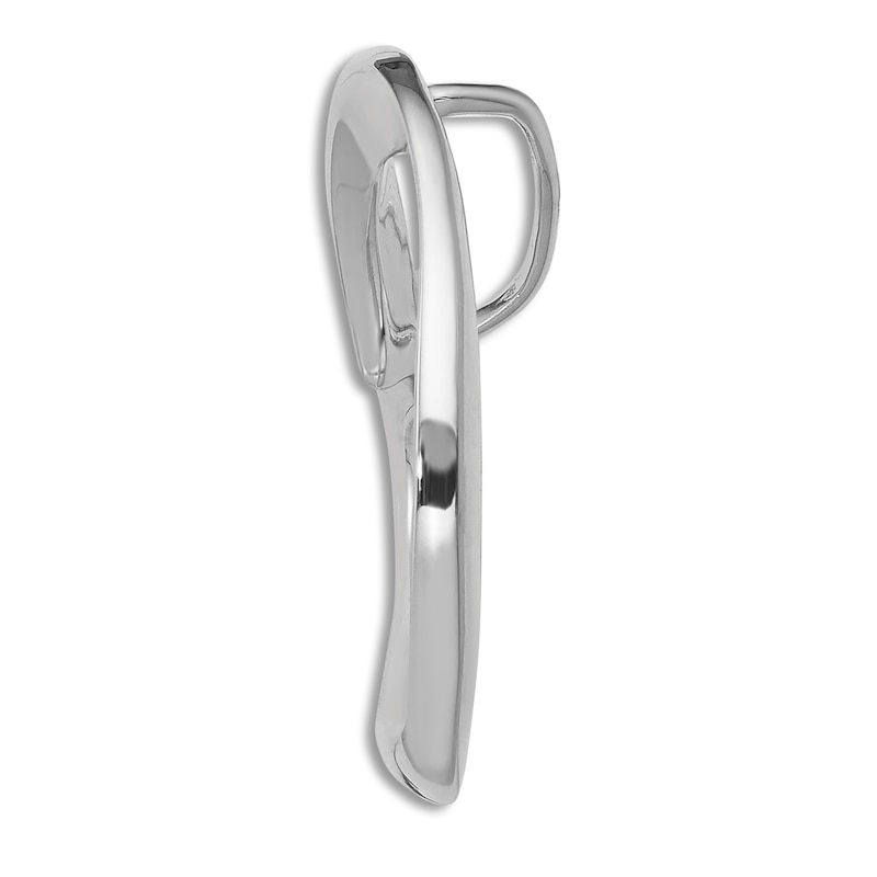 Main Image 2 of High-Polish Heart Slide Charm 14K White Gold