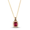 Thumbnail Image 0 of Le Vian Natural Rhodolite Garnet Pendant Necklace 1/5 ct tw Diamonds 14K Honey Gold 19"