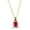 Thumbnail Image 1 of Le Vian Natural Rhodolite Garnet Pendant Necklace 1/5 ct tw Diamonds 14K Honey Gold 19"