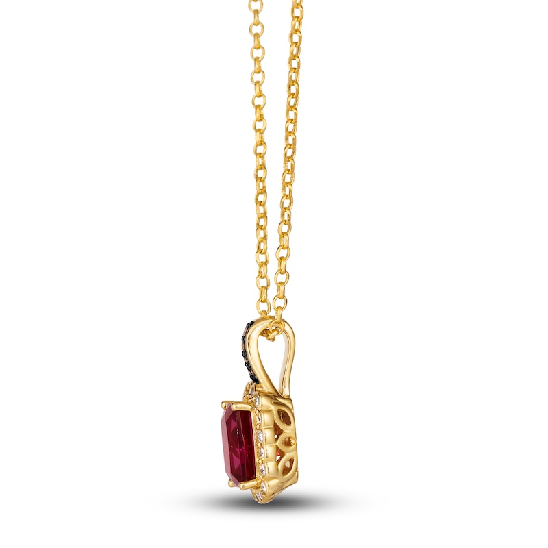 Le Vian Natural Rhodolite Garnet Pendant Necklace 1/5 ct tw Diamonds 14K Honey Gold 19"