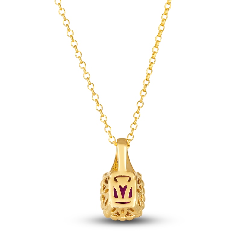 Le Vian Natural Rhodolite Garnet Pendant Necklace 1/5 ct tw Diamonds 14K Honey Gold 19"