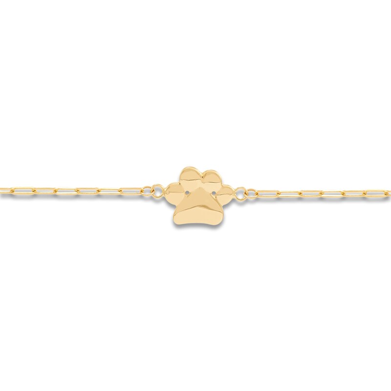 Main Image 3 of Children's Pawprint Station Bracelet 14K Yellow Gold 6"