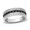 Thumbnail Image 1 of Men's Natural Black Sapphire Wedding Band 14K White Gold 8.0mm