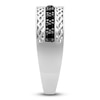 Thumbnail Image 5 of Men's Natural Black Sapphire Wedding Band 14K White Gold 8.0mm