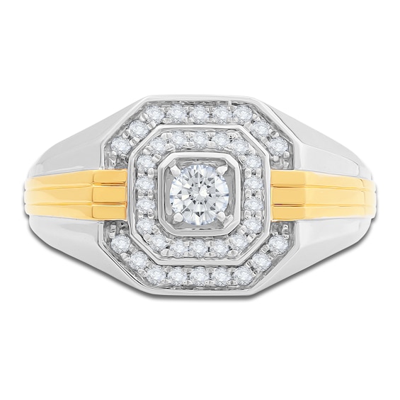 Men's Diamond Ring 5/8 ct tw Round 14K Two-Tone Gold
