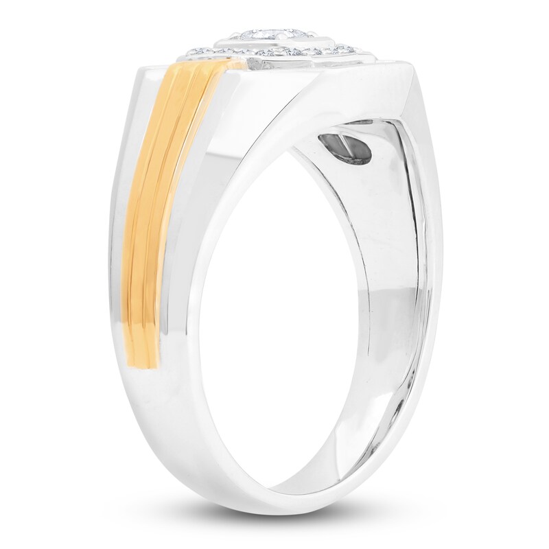 Main Image 2 of Men's Diamond Ring 5/8 ct tw Round 14K Two-Tone Gold