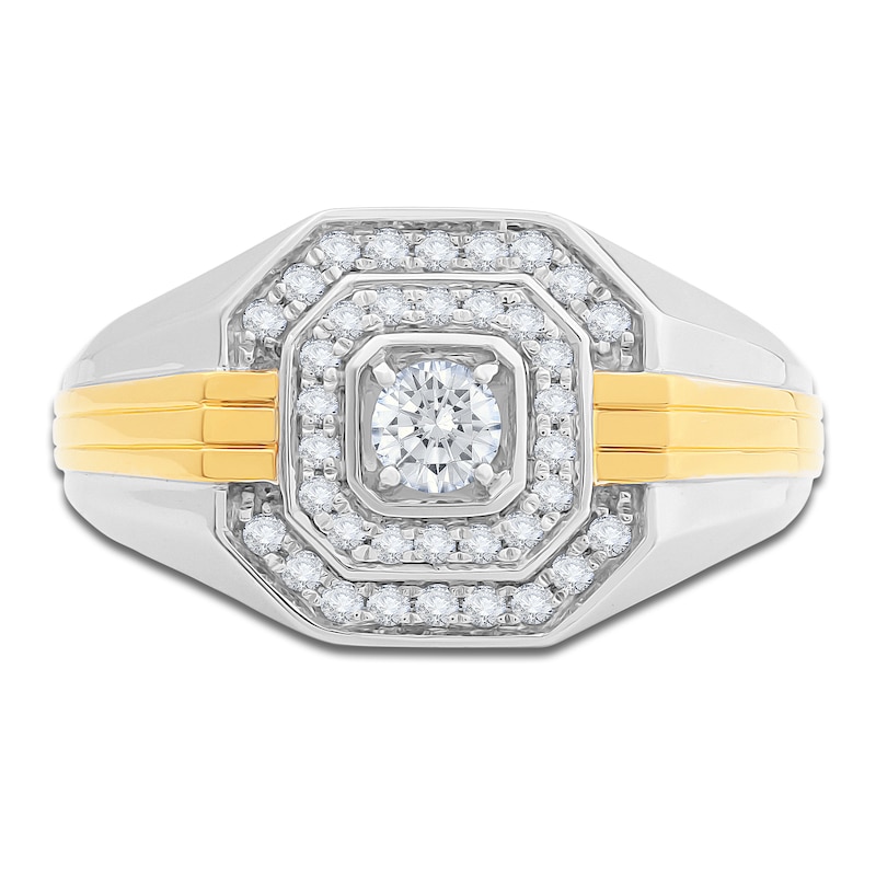 Main Image 3 of Men's Diamond Ring 5/8 ct tw Round 14K Two-Tone Gold