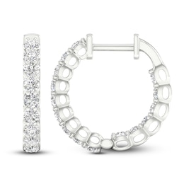 Lab-Grown Diamond Inside-Out Hoop Earrings 1 ct tw 14K White Gold