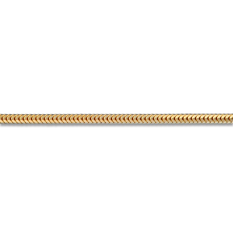Main Image 2 of Solid Diamond-Cut Snake Chain Necklace 14K Yellow Gold 18" 1.2mm