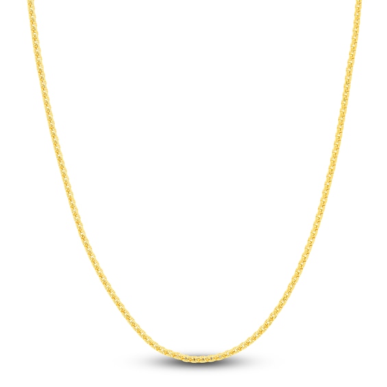 Solid Box Chain Necklace 18K Yellow Gold 22" 2.7mm