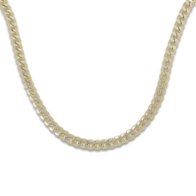 Main Image 1 of Semi-Solid Curb Chain Necklace 10K Yellow Gold 18" 7.8mm