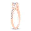 Thumbnail Image 2 of Diamond Engagement Ring 3/4 ct tw Round/Baguette 14K Rose Gold