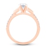 Thumbnail Image 3 of Diamond Engagement Ring 3/4 ct tw Round/Baguette 14K Rose Gold