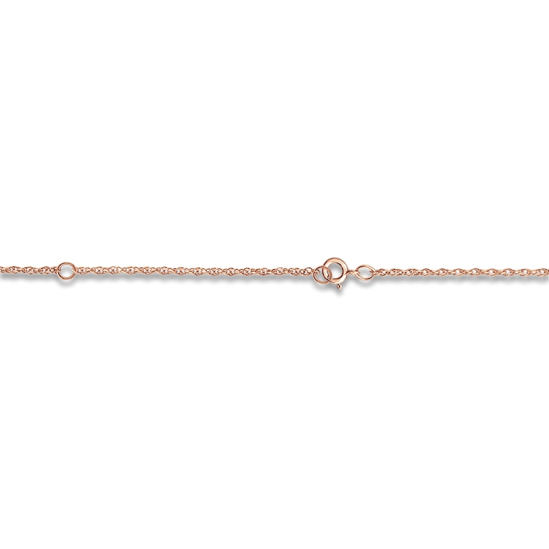 Main Image 3 of High-Polish Initial Bracelet Diamond Accents 14K Rose Gold 7.25"