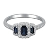 Thumbnail Image 2 of Natural Blue Sapphire & Diamond 3-Stone Ring 1/5 ct tw 14K White Gold