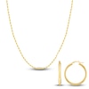 Thumbnail Image 2 of Rope Chain Necklace & Hoop Earring Set 14K Yellow Gold 2.3mm