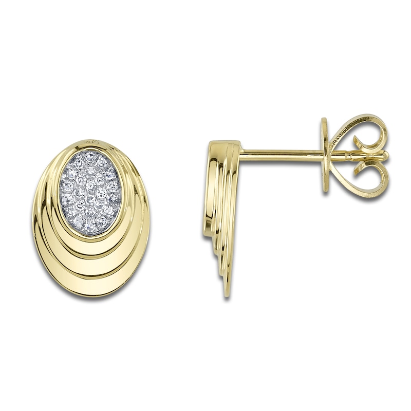 Shy Creation Diamond Oval Earrings 1/15 ct tw 14K Yellow Gold SC22009264RD