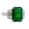 Thumbnail Image 1 of Natural Emerald Ring 1 ct tw Diamonds 18K White Gold