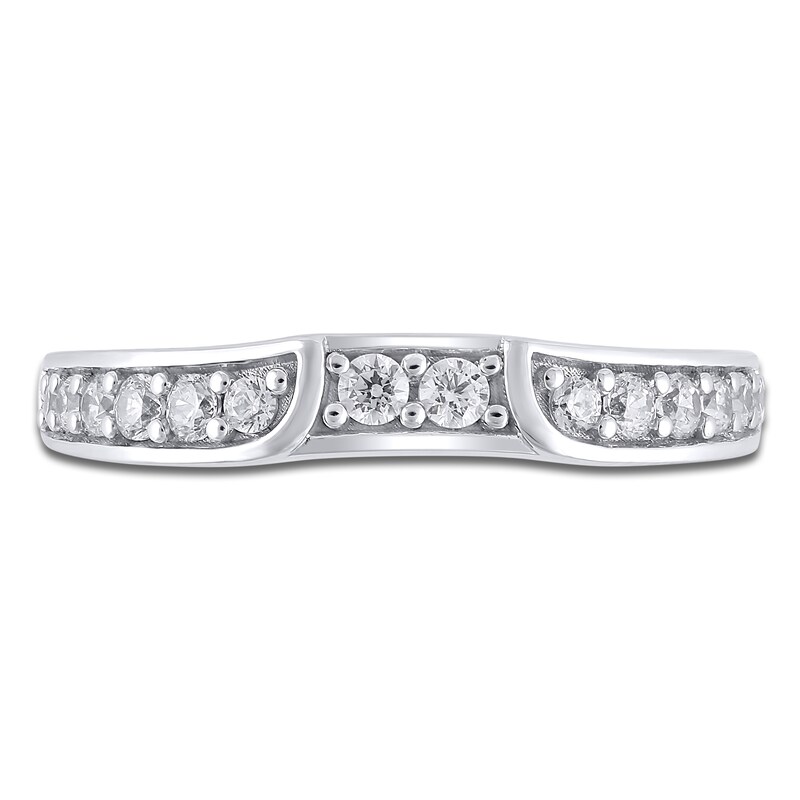 Main Image 2 of Diamond Contour Wedding Band 1/3 ct tw Round Platinum