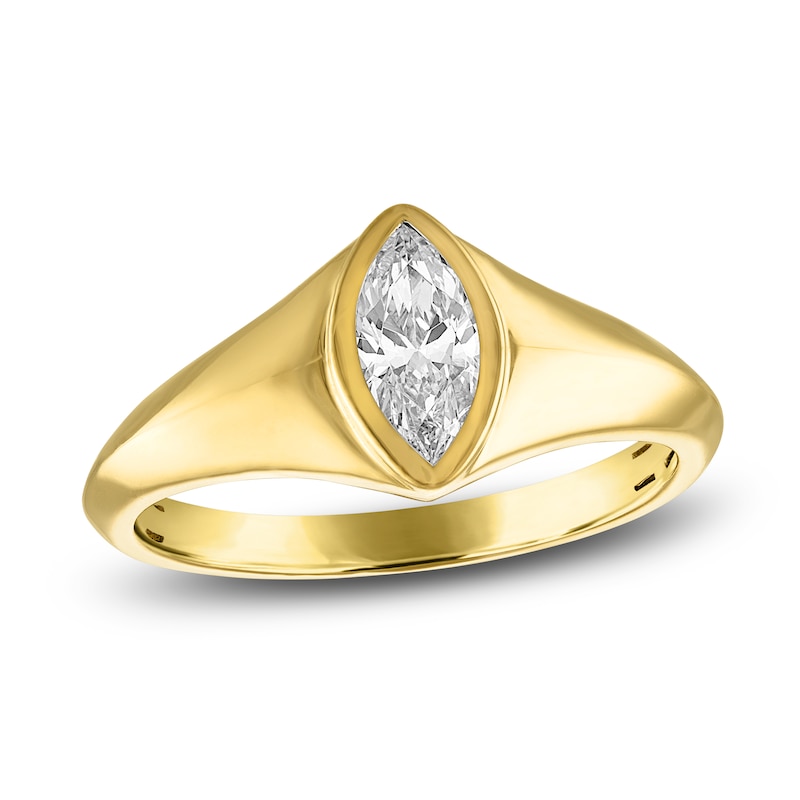 Marquise-Cut Diamond Solitaire Ring 1/2 ct tw 14K Yellow Gold 9.4mm