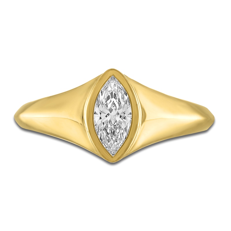 Main Image 3 of Marquise-Cut Diamond Solitaire Ring 1/2 ct tw 14K Yellow Gold 9.4mm