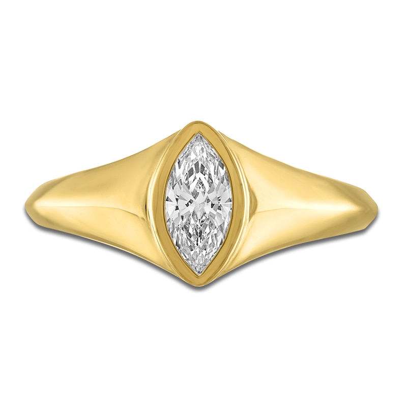 Marquise-Cut Diamond Solitaire Ring 1/2 ct tw 14K Yellow Gold 9.4mm